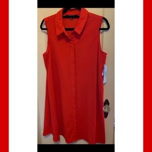 Sharagano SHIFT dress NWT 12 sleeveless red